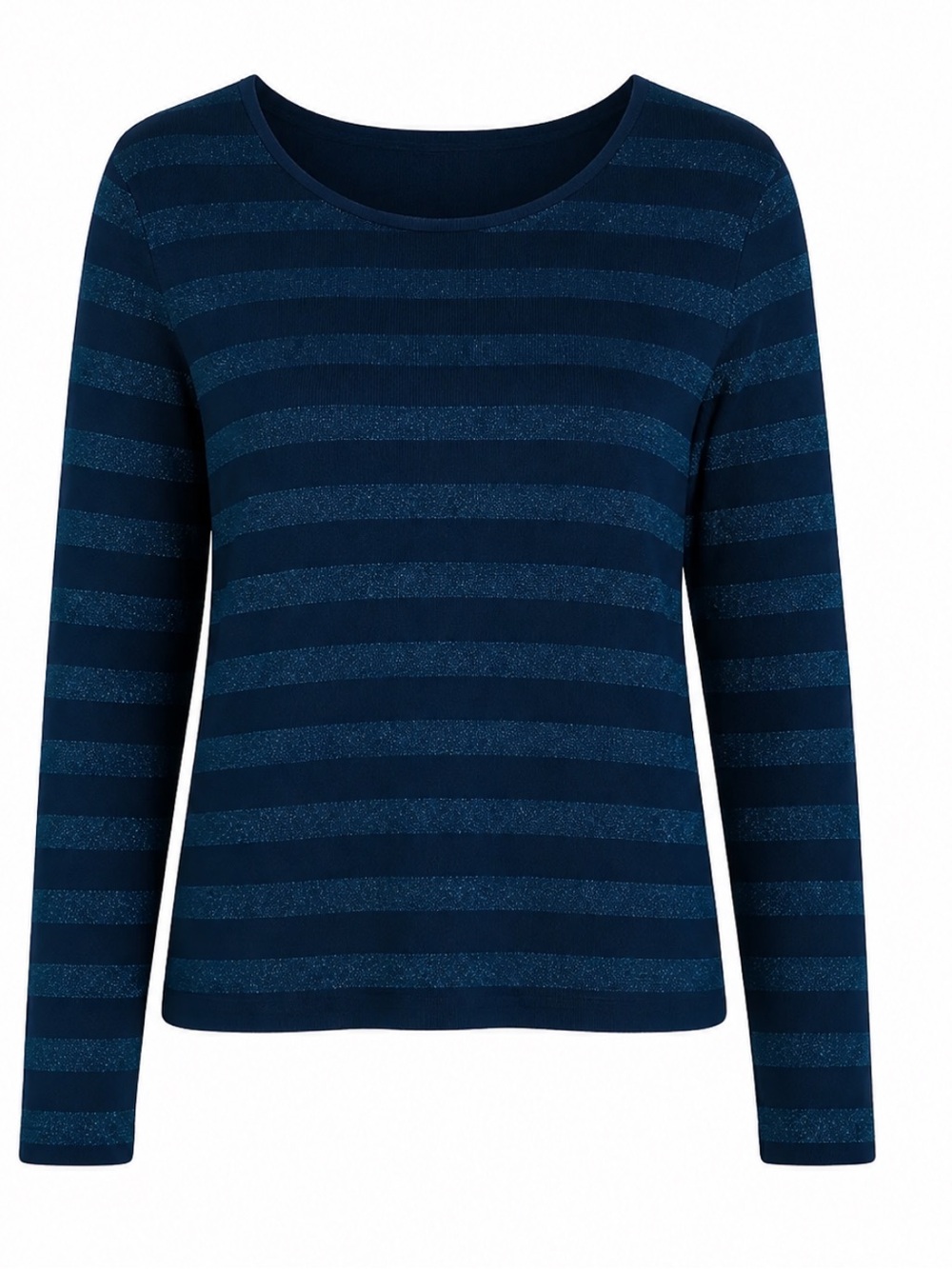 Talbots Striped Shimmer Knit Top - Teal. Sz XL. P2P 23 Length 25